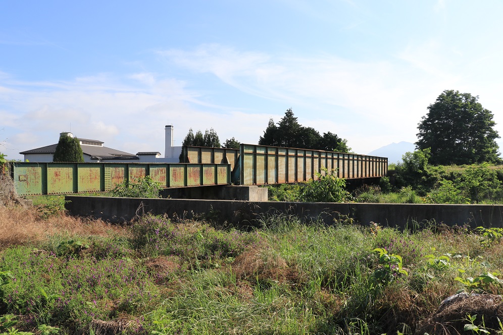 長野電鉄。旧屋代線の市川橋梁(百々川橋梁)跡。